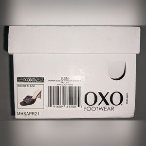 XOXO clear heel slip on shoes